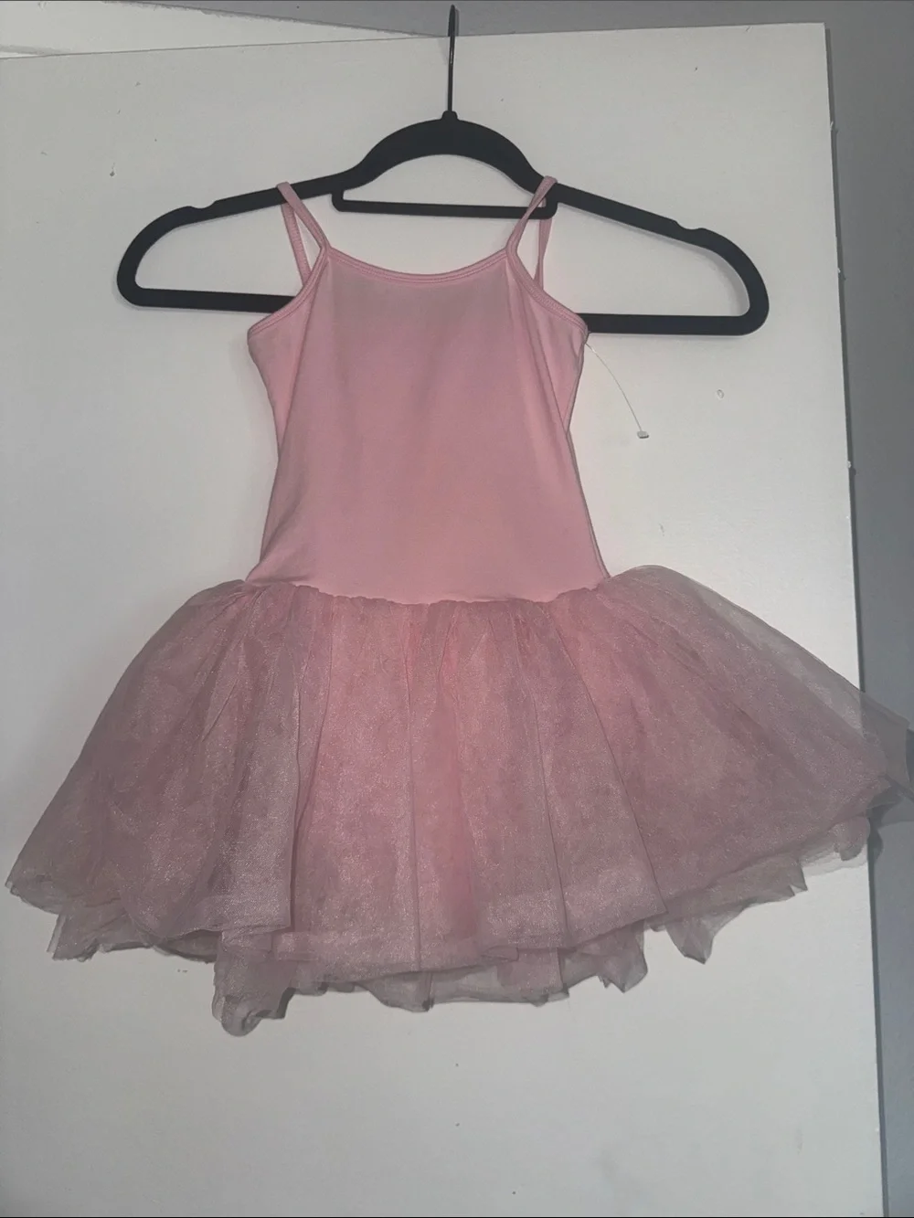 Girls Pink Tulle Ballet Costume with Spaghetti Straps